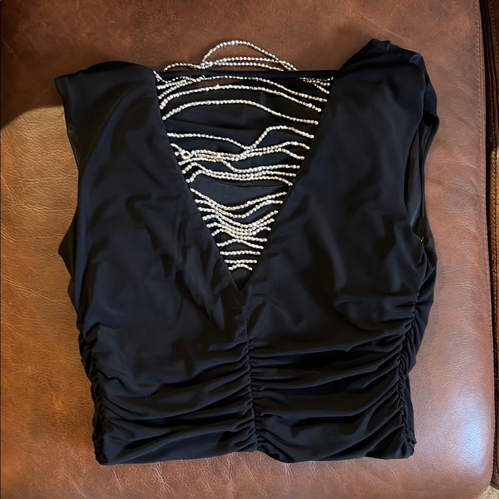 Elegant Black Ruched Dress